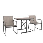 Costway ensemble table et chaises de jardin 3 pi�ces, table a manger rectangulaire et 2 fauteuils en ...