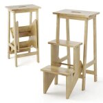 Costway escabeau pliable - 3 marches convetible à tabouret en bois d'hévéa portable 57 x 41 x 76 cm (l ... Costway escabeau pliable - 3 marches convetible à tabouret en bois d'hévéa portable 57 x 41 x 76 cm (l ...