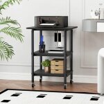 Costway etag�res de rangement pour imprimante scanner, fax a 3 niveaux, roues de verrouillable 49 x 40 ...
