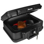 Costway mallette avec serrure 5l coffre ignifug� 30 minutes, etanche 8 heures (protection pour documents) ...