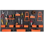 Costway panneaux perfors - 26 accessoires de suspension - porte - outils  9 bacs, rangement d'outils ...