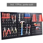 Costway panneau perfor porte outils pour d'atelier 17 pcs avec 4 crochets lot de 2 porte outils mural ...