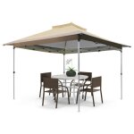 Costway pavillon de jardin instantan�e 3, 6x3, 6 m - anti - uv, imperm�able - 3 hauteurs - sac a roulettes ...