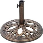 Costway pied de parasol diamtre 45cm en fonte pour colonne de parapluie 38mm / 48mm intrieure et extrieure ...