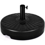 Costway pied de parasol rond injection d'eau 23l en plastique dalles de parasol noir pour terrasse, cour, ... Costway pied de parasol rond injection d'eau 23l en plastique dalles de parasol noir pour terrasse, cour, ...