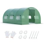 Costway serre de jardin tunnel 12m 3 x 4 x 2 m en pe cadre en acier galvanisé robuste avec zip recto ... Costway serre de jardin tunnel 12m 3 x 4 x 2 m en pe cadre en acier galvanisé robuste avec zip recto ...