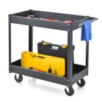 Costway servantes d?atelier mobiles chariot  outils 2 etages avec poigne charge 100 kg en mtal pour ...