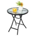 Costway table de jardin bistro pliante ¿46 x 47cm en verre et acier pour intérieur extérieur patio balcon ... Costway table de jardin bistro pliante ¿46 x 47cm en verre et acier pour intérieur extérieur patio balcon ...