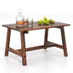 Costway table rectangulaire de jardin extérieur en bois massif, plateau a lattes, pour patio balcon salon, ... Costway table rectangulaire de jardin extérieur en bois massif, plateau a lattes, pour patio balcon salon, ...
