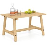 Costway table rectangulaire de jardin extérieur en bois massif, plateau a lattes, pour patio balcon salon, ... Costway table rectangulaire de jardin extérieur en bois massif, plateau a lattes, pour patio balcon salon, ...