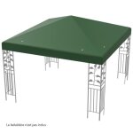 Costway toile de rechange pour pavillon 3m x 3m en polyester impermable avec trous de drainage attaches ...