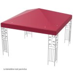 Costway toile de rechange pour pavillon 3m x 3m en polyester impermable avec trous de drainage attaches ...