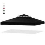 Costway toile de toit a deux niveaux de rechange 3x3m protection solaire, bche pour tonnelle en polyester, ...