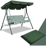 Costway toit de rechange pour balancelle de jardin 168x115cm vert toit de auvent imperméable en polyester ... Costway toit de rechange pour balancelle de jardin 168x115cm vert toit de auvent imperméable en polyester ...