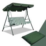 Costway toit de rechange pour balancelle de jardin 196x110cm vert toit de auvent imperméable en polyester ... Costway toit de rechange pour balancelle de jardin 196x110cm vert toit de auvent imperméable en polyester ...