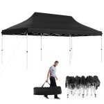 Costway tonnelle de jardin pliante 3x6m - protection solaire upf50 + , etanche - sac de transport - 3 ...