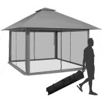 Costway tonnelle de jardin pliante pop - up 4 x 4m parois latrales en maille a fermeture eclair double ...