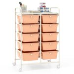 Costway tour de rangement a roulettes - 10 tiroirs amovibles 65, 5 x 37 x 87 cm, format a4 et et lettre ...