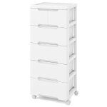 Costway tour de rangement a roulettes, 5 tiroir meuble rangement en plastique pour bureau, ecole, salle ... Costway tour de rangement a roulettes, 5 tiroir meuble rangement en plastique pour bureau, ecole, salle ...