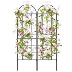 Costway treillis de jardin lot de 2 180x50cm - 3 en 1 clôture - en métal antirouille - motif elégant ... Costway treillis de jardin lot de 2 180x50cm - 3 en 1 clôture - en métal antirouille - motif elégant ...