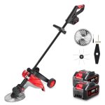 Coupe - bordure � batterie 10 pouces, manche pliable de 140 cm, coupe - herbe avec roues et 3 types de ...