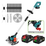 Coupe - bordures sans fil 15 cm, coupe - herbe avec 2 x 21v batteries et 15pcs tondre accessoires