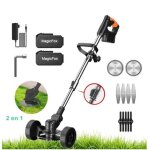 Coupe bordure sans fil avec 2 batteries - d�broussailleuse electrique sans fil - 3 types de lames