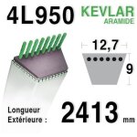 Courroie 4l950 - 4l95 ayp - husqvarna 144959 - 138255 - 130801 murray 37x61 bernard loisirs 144959