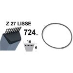 Courroie tondeuse honda castelgarden z27 trapezoidale 10mm x 724mm alpina ggp