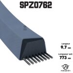 Courroie tondeuse spz762 trapzodale - 9, 7 mm x 773 mm