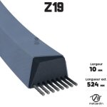 Courroie tondeuse z19 trap�zo�dale - 10 mm x 524 mm