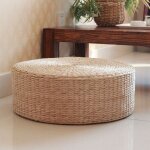 Coussin d'assise rond tissé a la main, tatami japonais, tapis en queue de chat naturel, rembourré en ... Coussin d'assise rond tissé a la main, tatami japonais, tapis en queue de chat naturel, rembourré en ...