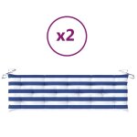 Coussins de banc 2 pcs rayures bleues et blanches 180x50x7 cm vidaxl vidaxl Coussins de banc 2 pcs rayures bleues et blanches 180x50x7 cm vidaxl vidaxl