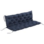 Coussin banc de jardin 3 places bleu