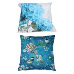 Coussins de canap� de voiture, housse de coussin 2 pi�ces, branche de fleur de cerisier, oiseau et hortensia ...