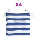 Coussins de chaise 4 pcs rayures bleues et blanches 50x50x7 cm vidaxl vidaxl