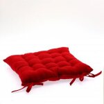 Coussin de chaise carr? - long. 38 cm - rouge