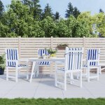 Coussins de chaise a dossier bas lot de 4 rayures bleu et blanc