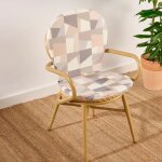 Coussin pour chaise d'ext�rieur g�om�trique multicolores 48x90