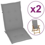 Coussin de chaise de jardin 2 pcs gris 120 x 50 x 3 cm vidaxl vidaxl
