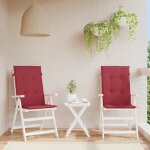 Coussins de chaise de jardin 2 pcs rouge bordeaux 120x50x3 cm vidaxl