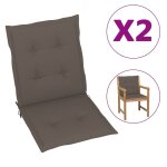 Coussins de chaise de jardin 2 pcs taupe 100 x 50 x 3 cm vidaxl vidaxl