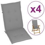 Coussin de chaise de jardin 4 pcs gris 120 x 50 x 3 cm vidaxl vidaxl