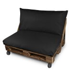 Coussin pour palette similicuir ext�rieur noir housse dossier 120x45x25 sans garnissage noir