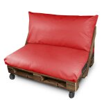 Coussin pour palette similicuir ext�rieur rouge housse dossier 120x45x25 sans garnissage rouge