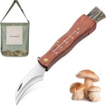 Couteau à champignons avec brosse et sac, couteau de poche pliant outdoor avec manche en bois, set de ... Couteau à champignons avec brosse et sac, couteau de poche pliant outdoor avec manche en bois, set de ...