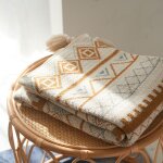 Couverture de canap tricote avec glands pour femmes, style nordique, chle, chaise, tapis de salon, ...