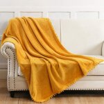 Couverture en flanelle ¿ couverture douce et confortable pour canap� - lit et chaise, avec bord a capuche, ...