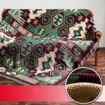 Couverture a pampilles pour canap, motif gomtrique nordique, couverture complte en coton et lin, ...