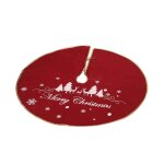 Couverture de plancher d'arbre de nol en lin imprim flocon de neige, jupe de joyeux nol, tablier de ...
